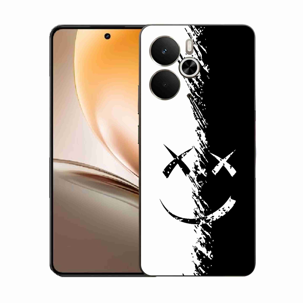 Gél borító mmCase a Realme 14 5G készülékhez - fekete-fehér mosolygó
