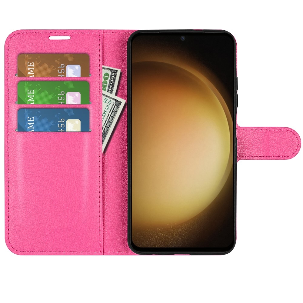Litchi könyv tok Samsung Galaxy S24+ készülékhez - rózsaszínű