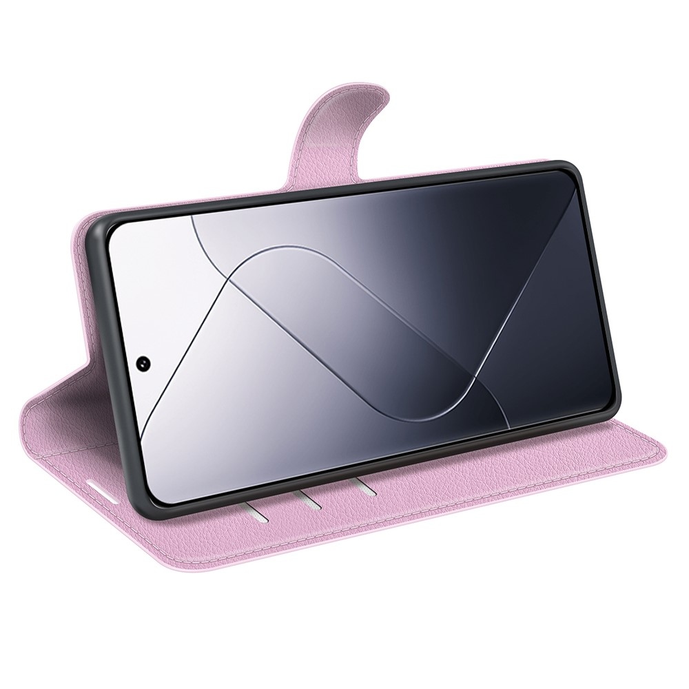 Litchi könyv tok a Xiaomi 14-hez - rózsaszínű