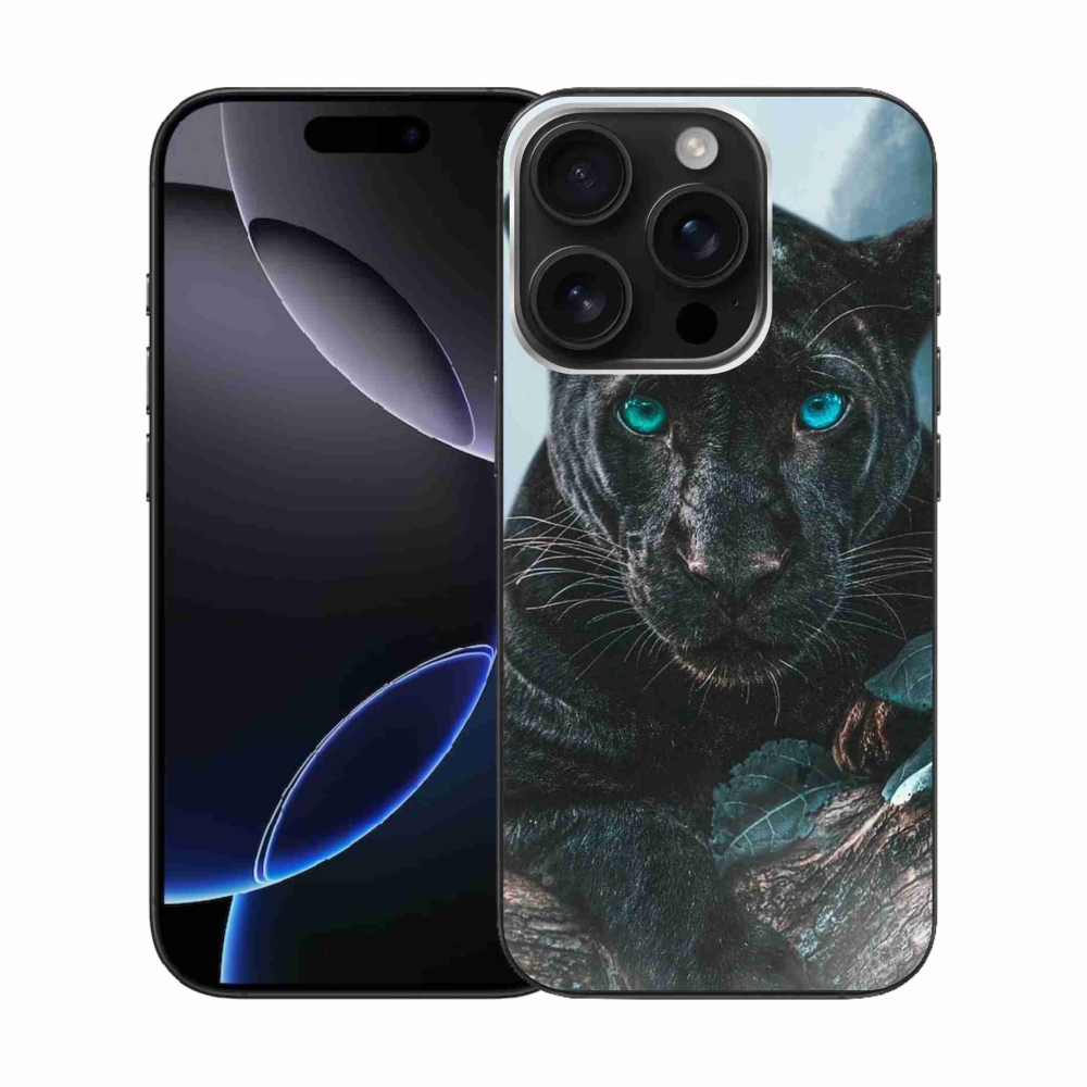Zselés borítás mmCase iPhone 16 Pro készülékhez - fekete párduc