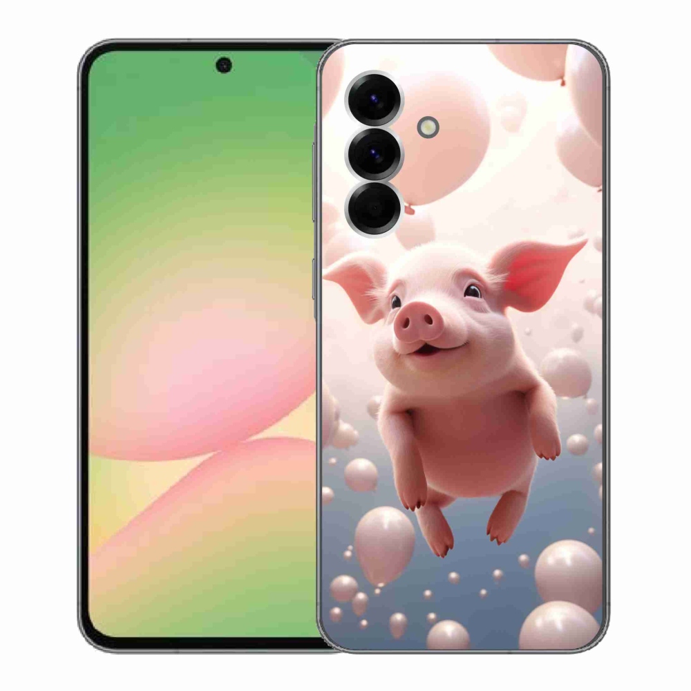 Gél borítás mmCase Samsung Galaxy A56 5G - malac lufikkal
