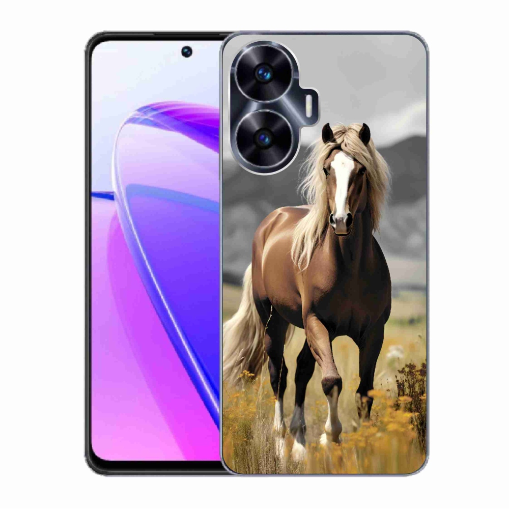 Zselés tok mmCase a Realme C55 készülékhez - barna ló 1