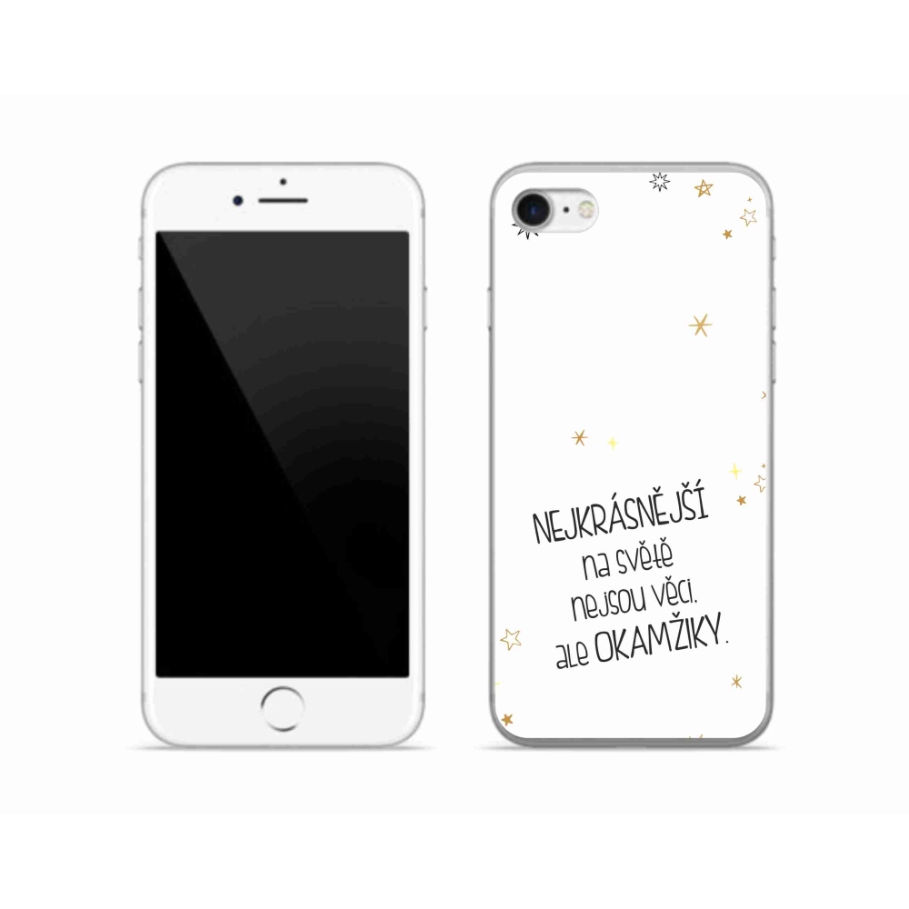 Zselés borítás mmCase iPhone SE (2020) - idézet 4 fehér háttér
