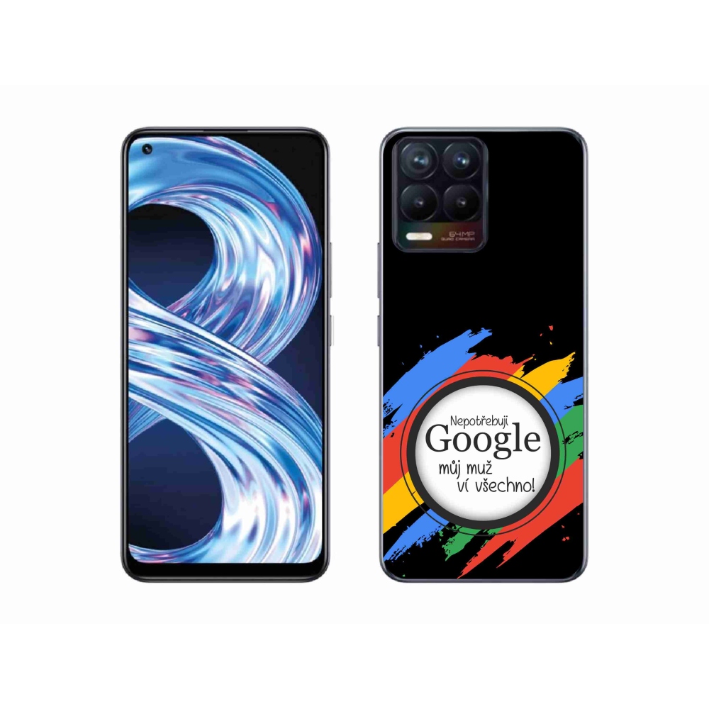 Gél borítás mmCase a Realme 8 4G-n - az ember mindent tud fekete háttérrel