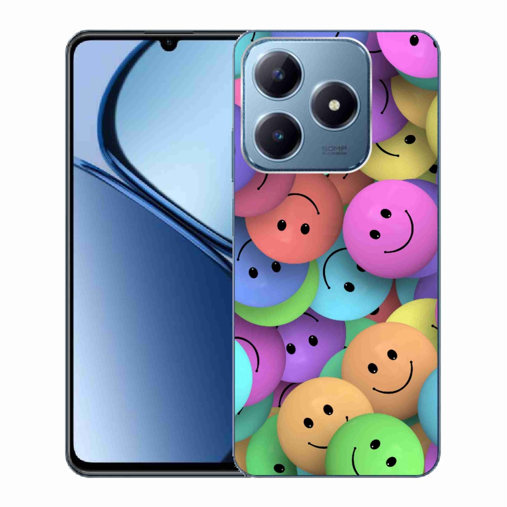 Zselés borítás mmCase a Realme C63 készülékhez - színes smiley-k
