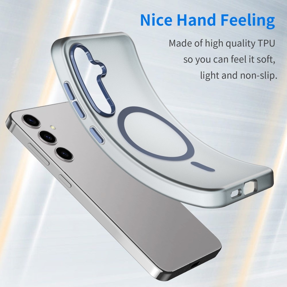 Frost gél tok MagSafe támogatással Samsung Galaxy S24+/S25+ készülékhez - sötétkék