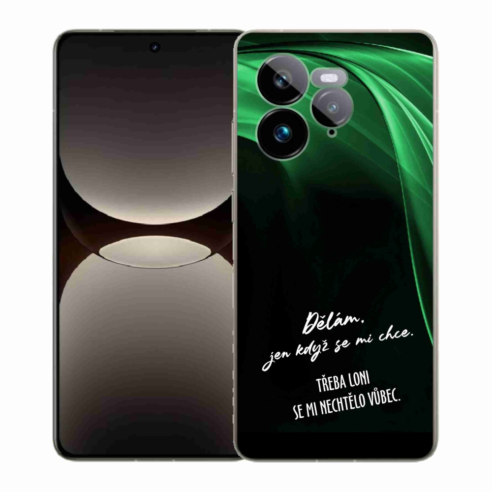 Gél borító mmCase a Realme GT 7 Pro 5G készülékhez - vicces szöveg 12 fekete háttér