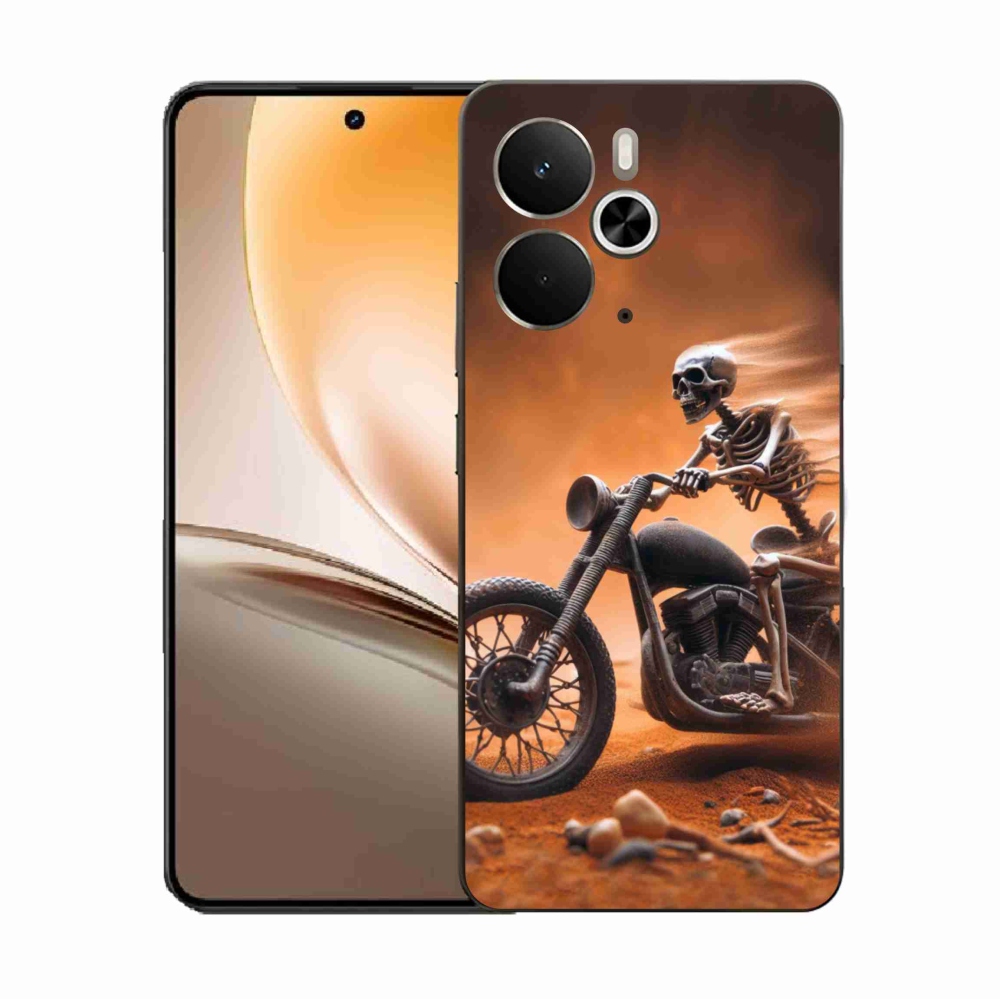 Gél borítás mmCase a Realme 14 5G-hez - csontváz motorkerékpáron