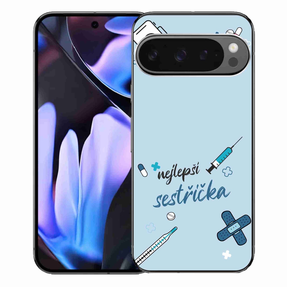 Gél borítás mmCase a Google Pixel 9 Pro XL-en - a legjobb kishúg kék háttérrel