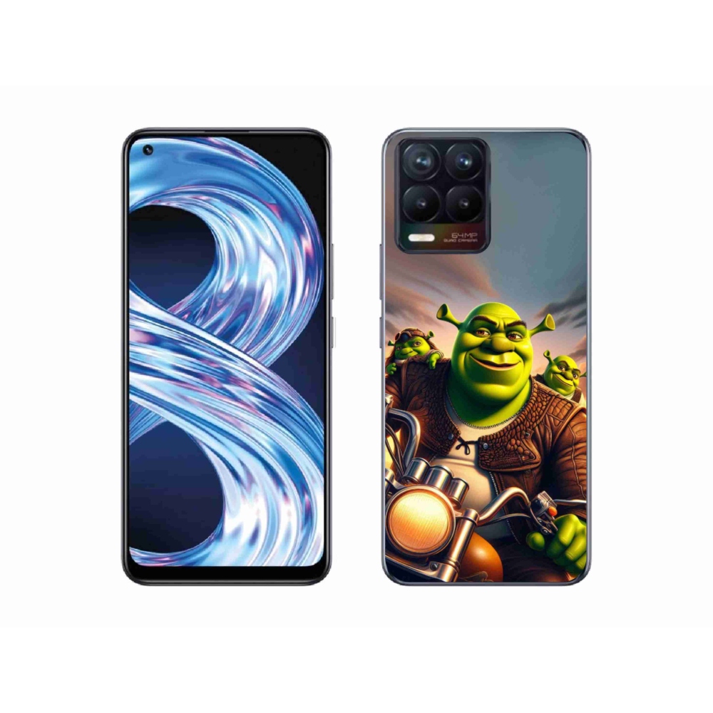 Gél borítás mmCase a Realme 8 Pro-hoz - Shrek egy motorkerékpáron