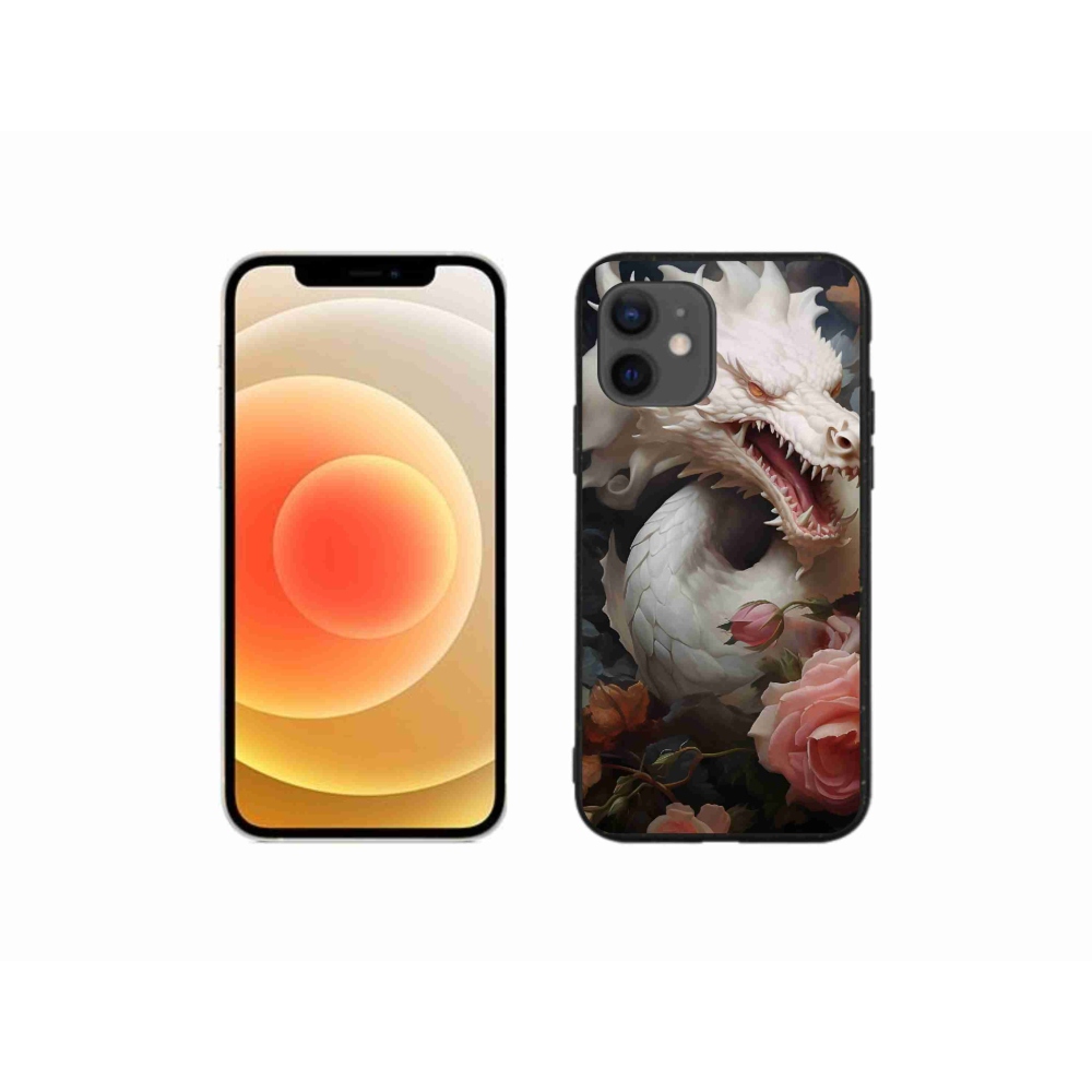 Zselés borítás mmCase iPhone 12 mini készülékhez - fehér sárkány