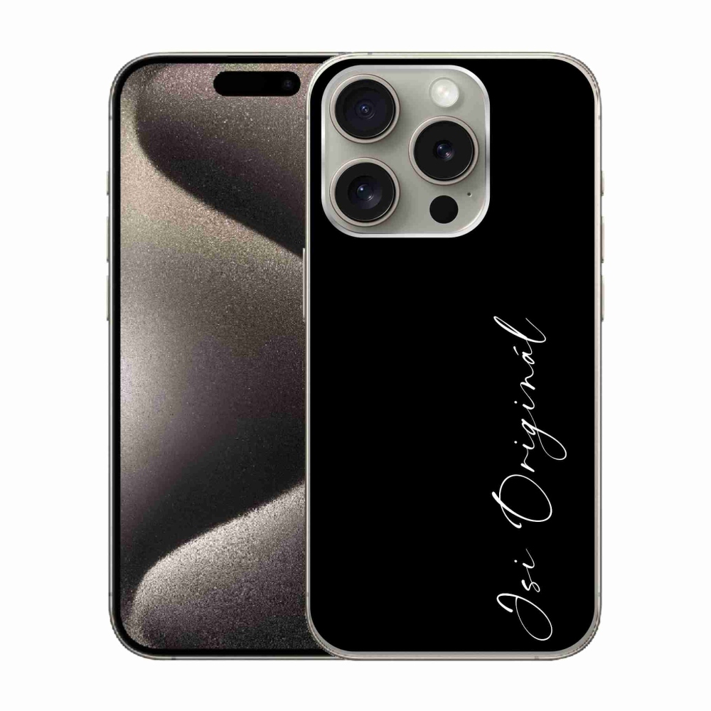 Gél borító mmCase iPhone 15 Pro - te vagy az eredeti fekete háttér