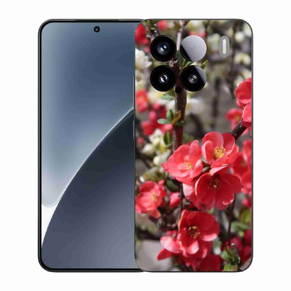 Gél borító mmCase a Xiaomi 15-hez - piros virágok