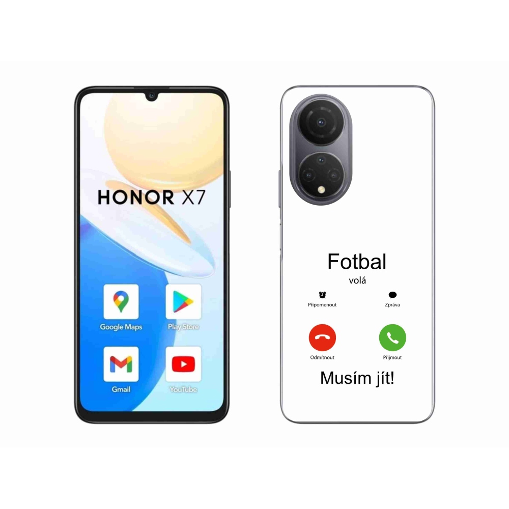 Gél borító mmCase a Honor X7-hez - futballhívások fehér háttérrel