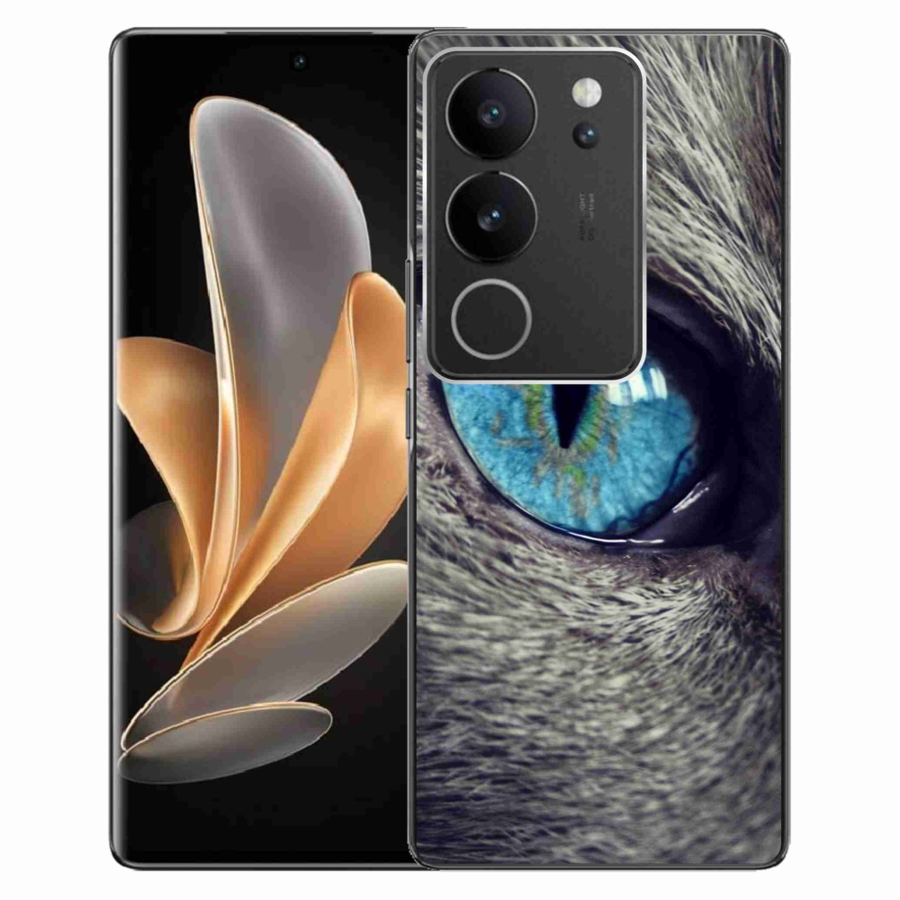 Zselés borítás mmCase a Vivo V29 5G-hez - kék macskaszem