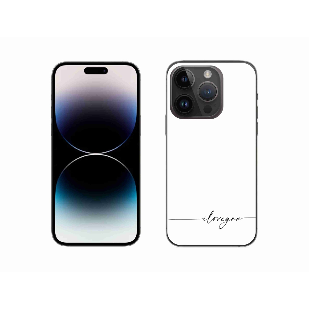 Gél borítás mmCase iPhone 14 Pro 6.1 készülékhez - I love you fehér háttérrel