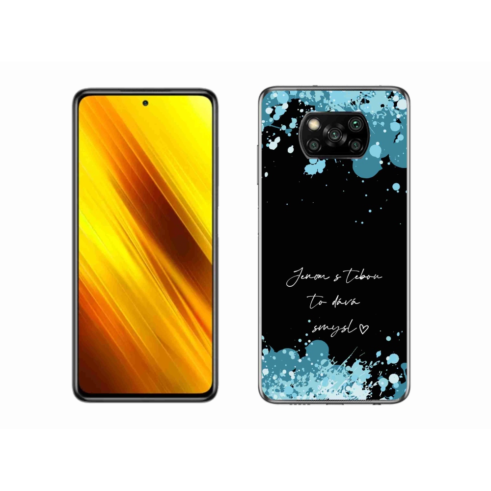 Gél borító mmCase a Xiaomi Poco X3 Pro számára - szerelmes szöveg fekete háttérrel