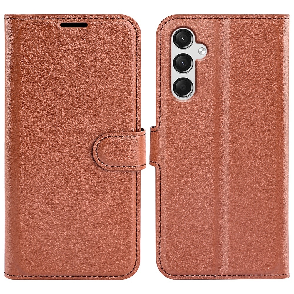 Litchi könyv tok Samsung Galaxy A25 5G - barna színben