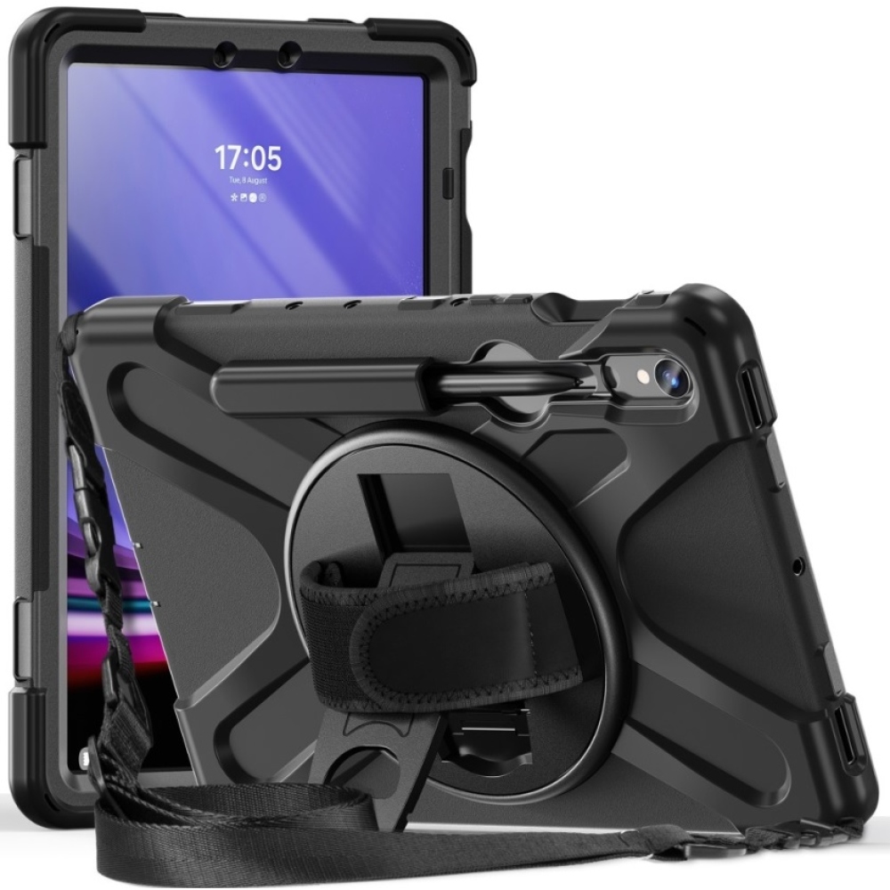 Rúgásálló borítás kézi fogantyúval Samsung Galaxy Tab S9/Tab S10 készülékhez - fekete