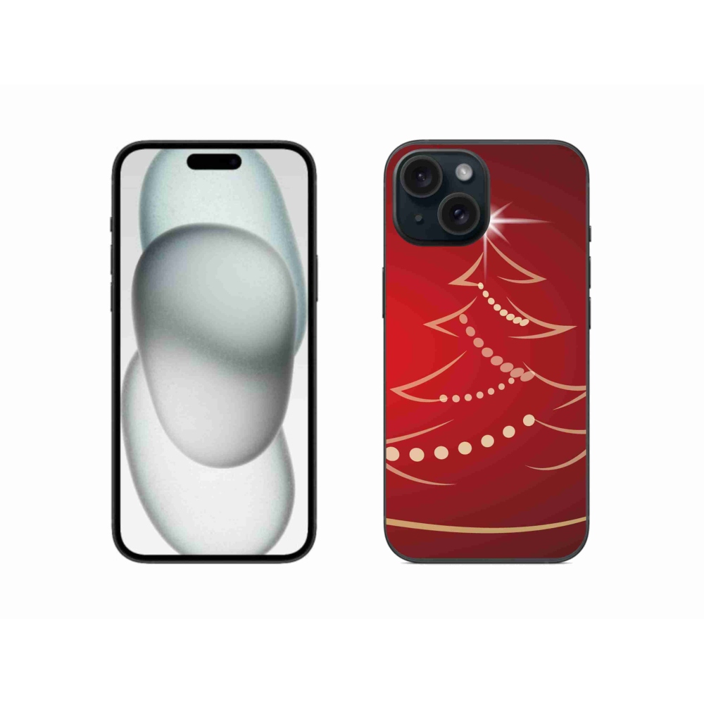 Gél borítás mmCase iPhone 15 készülékhez - karácsonyfa karikatúra