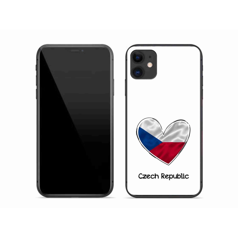 Zselés borítás mmCase iPhone 11 készülékhez - zászló szív fehér háttérrel