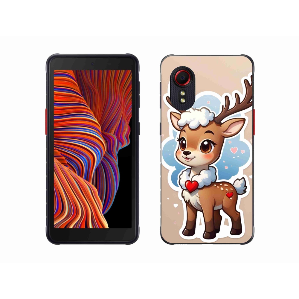 Gél borítás mmCase Samsung Galaxy Xcover 5 készülékhez - rajzfilm rénszarvas