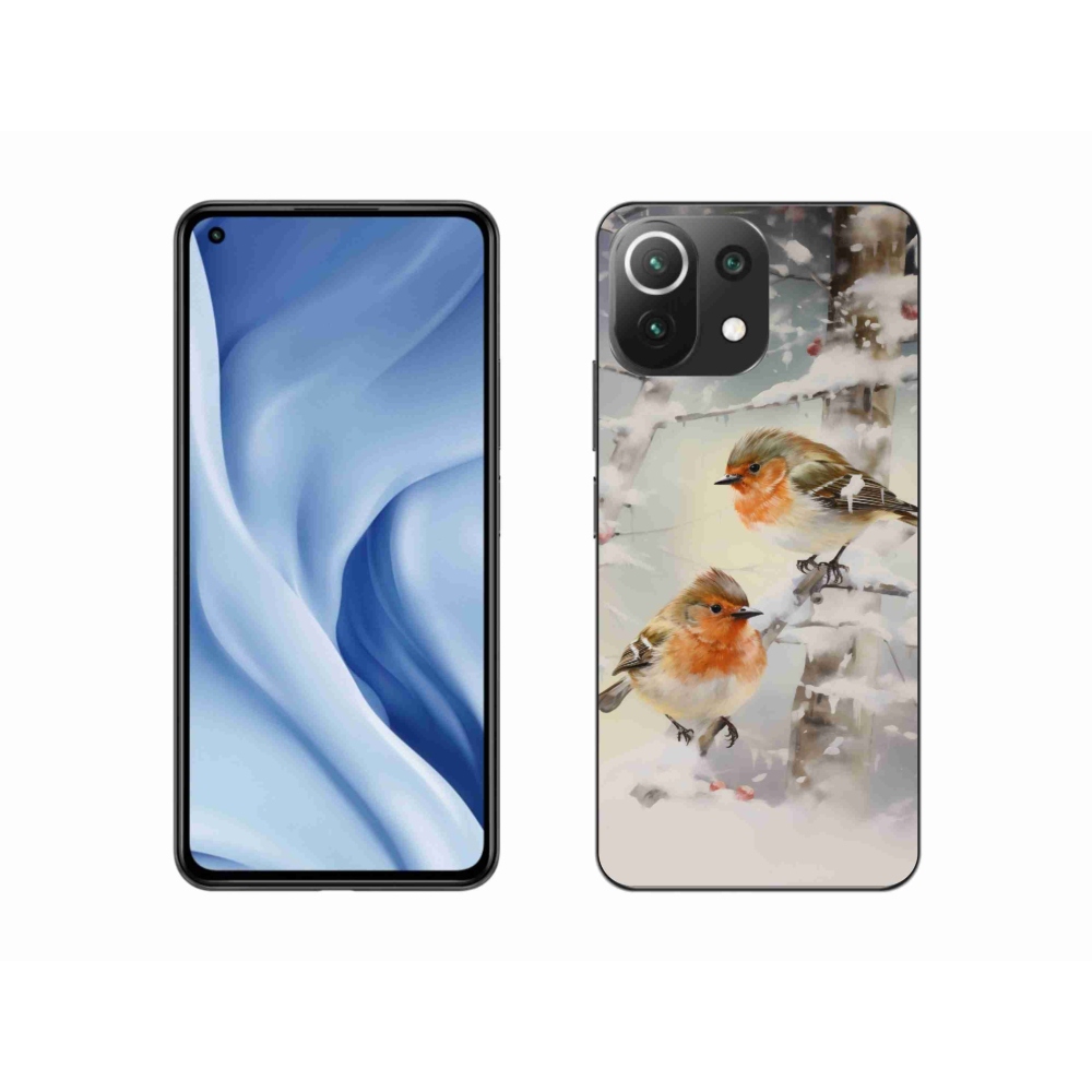 Gél borítás mmCase a Xiaomi Mi 11 Lite 4G/5G számára - madarak télen