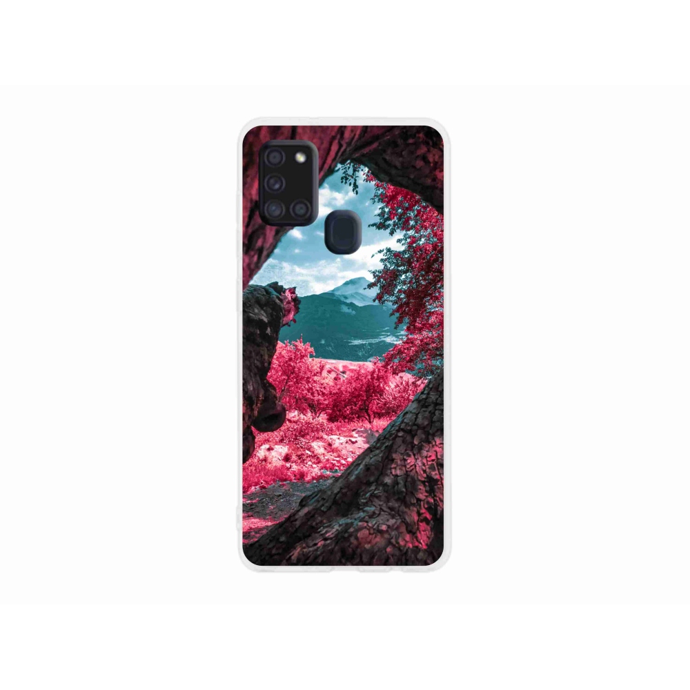 Gél borítás mmCase Samsung Galaxy A21s készülékhez - hegyi kilátás