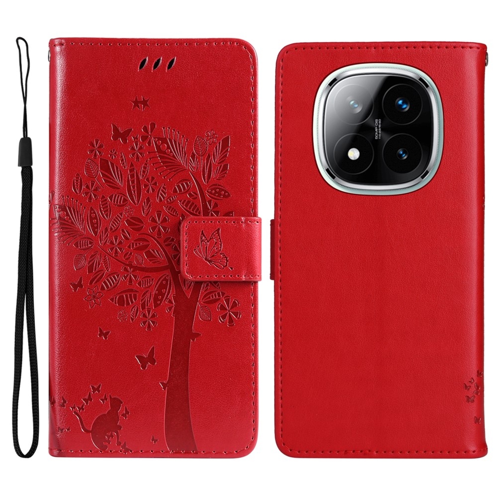 Fák könyve tok Xiaomi Redmi Note 14 Pro 5G/Poco X7 5G/Note 14 Pro+ 5G - piros