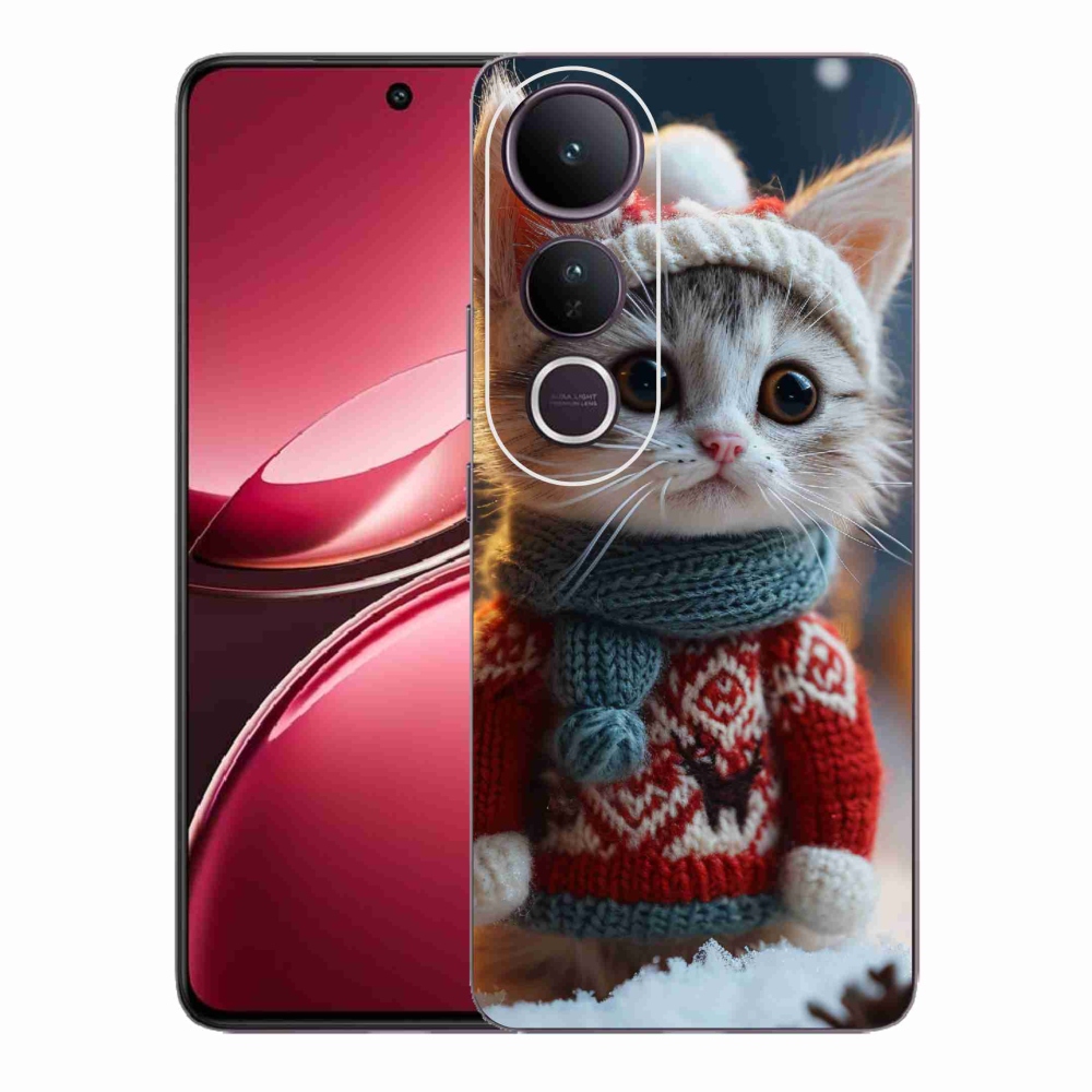 Gél borítás mmCase a Vivo V50 Lite 4G/5G készülékhez - cica pulóverben