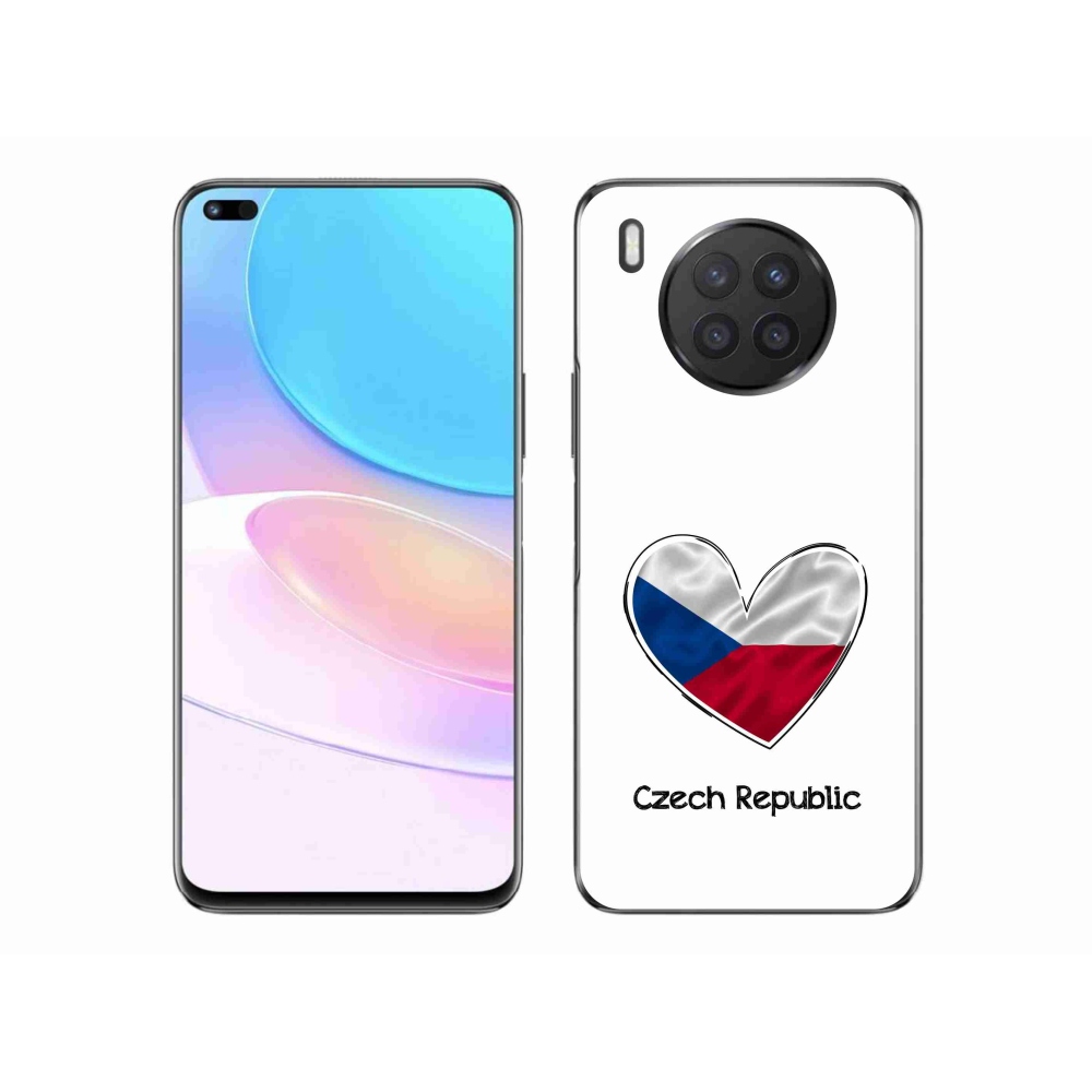 Gél borító mmCase a Huawei Nova 8i - zászló szív fehér háttérrel
