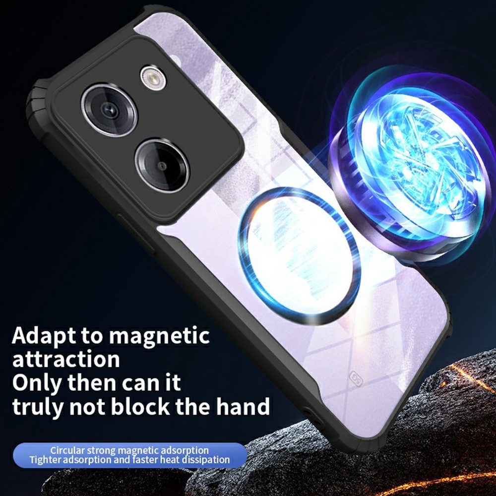 Tartós védőburkolat MagSafe támogatással a Xiaomi Poco M7 Pro 5G készülékhez - fekete