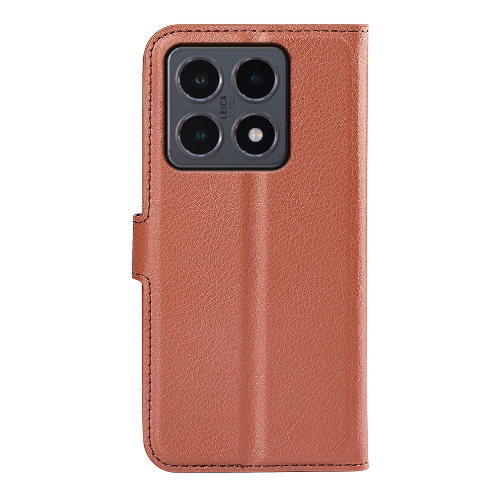 Litchi könyv tok Xiaomi 15T-hez - barna