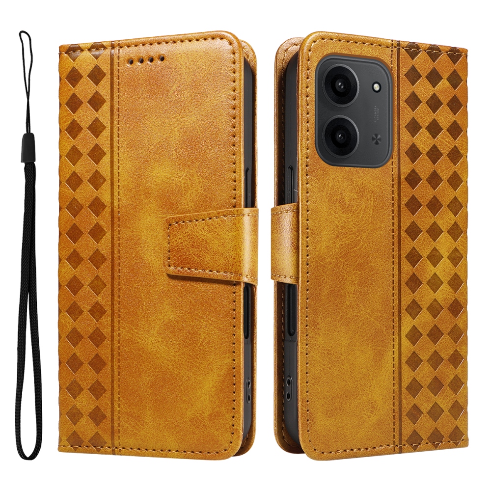 Rácsos könyvtáska Xiaomi Redmi 15C 4G/5G (173mm) - sárga