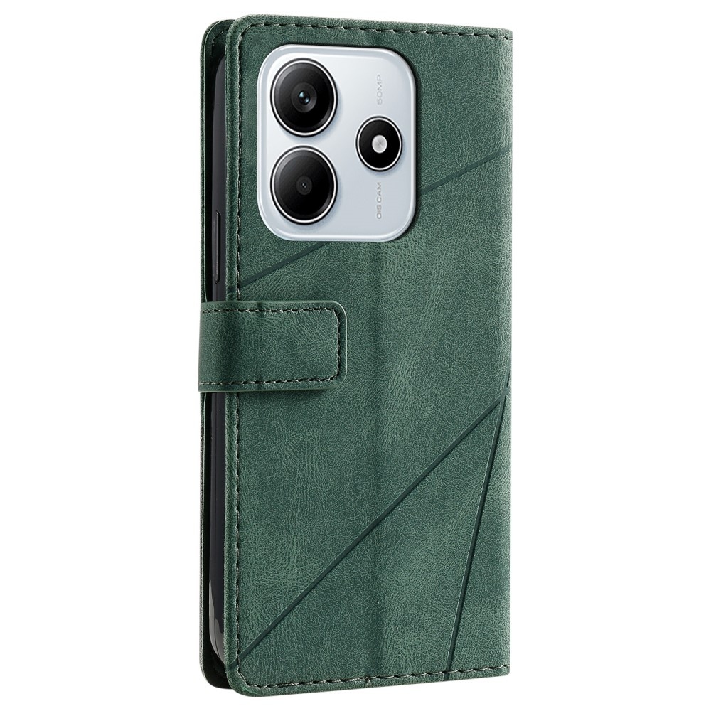 Vonalas könyv tok Xiaomi Redmi Note 14 5G - zöld