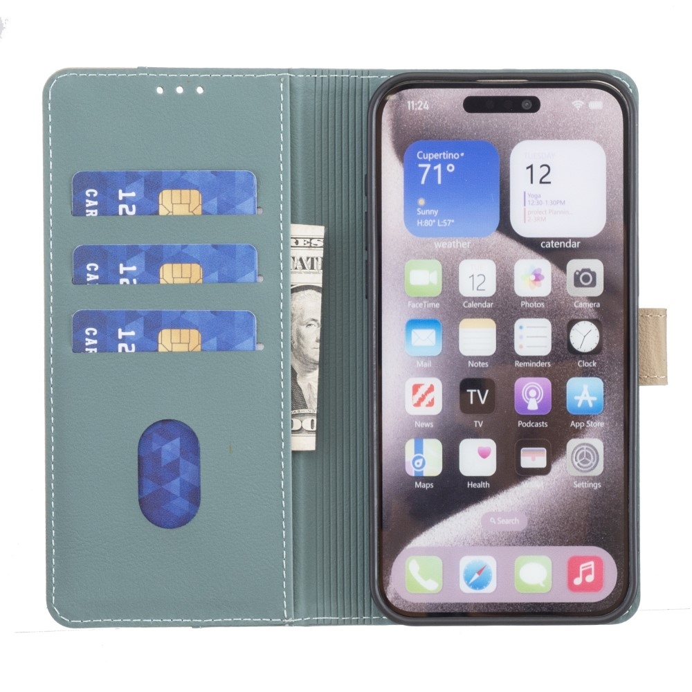 BNF DUO könyvtáska Xiaomi Redmi Note 14 Pro-hoz - zöld
