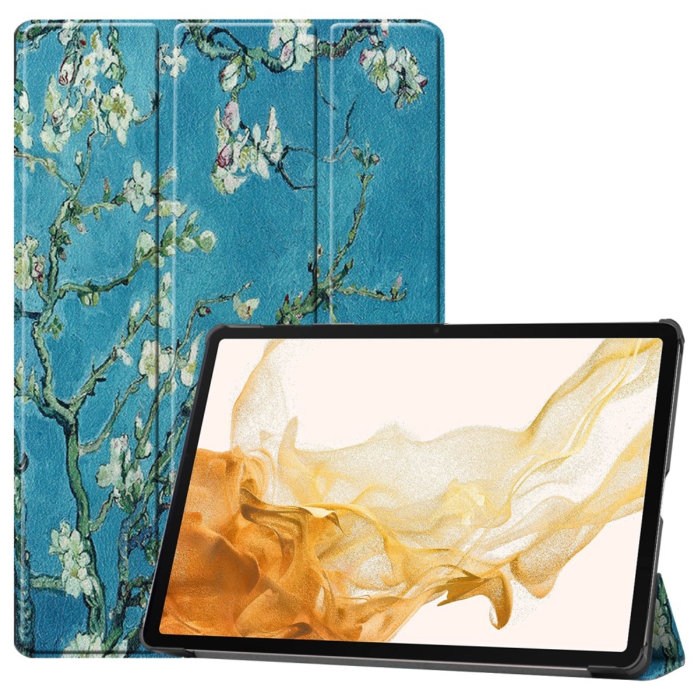 Nyomtatás intelligens záró tok Samsung Galaxy Tab S9+/Tab S10+ - fehér virágok