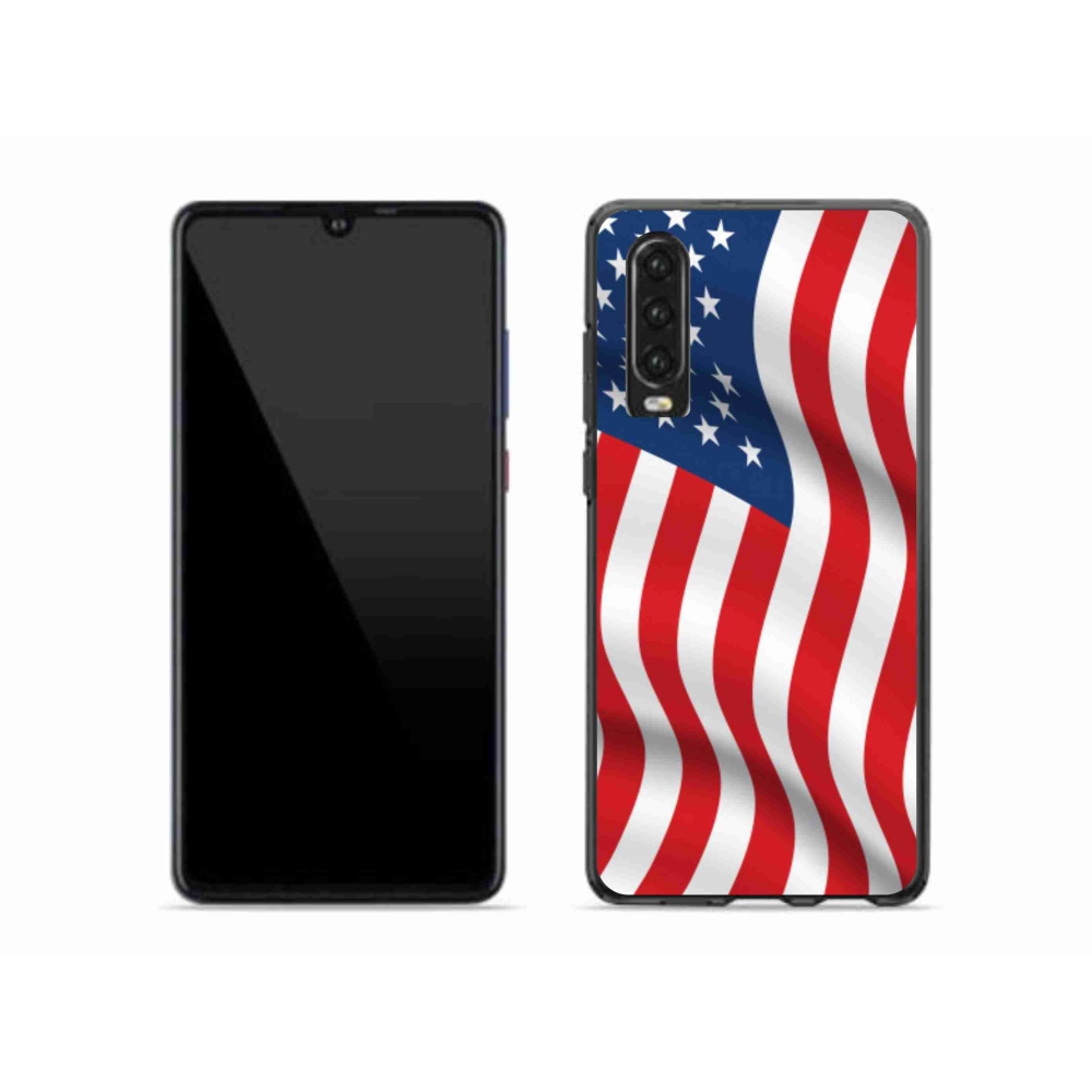 Gél borító mmCase mobil Huawei P30 - amerikai zászlóhoz