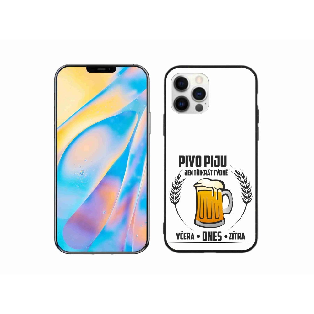 Gél borítás mmCase iPhone 12 készülékhez - sör motívum fehér háttér