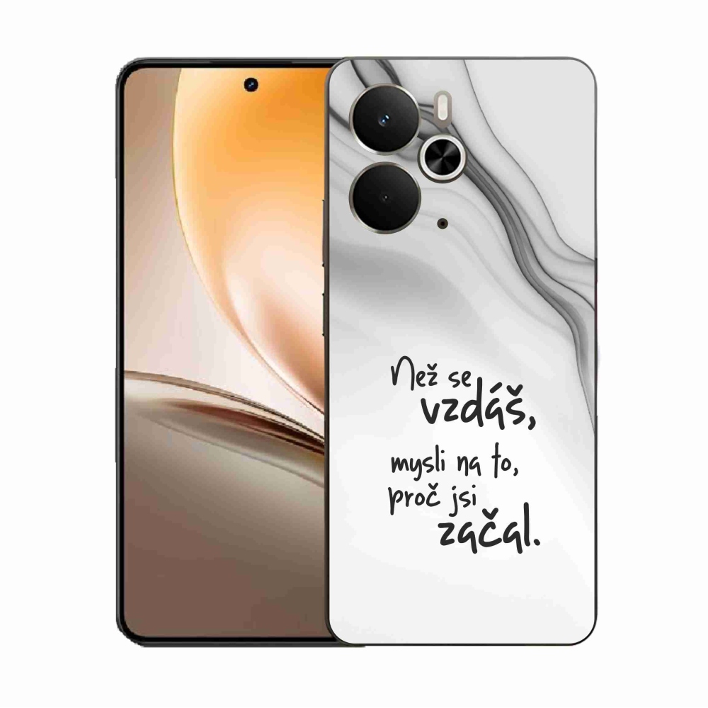 Gél borítás mmCase a Realme 14 5G - idézet 2 fehér háttérrel