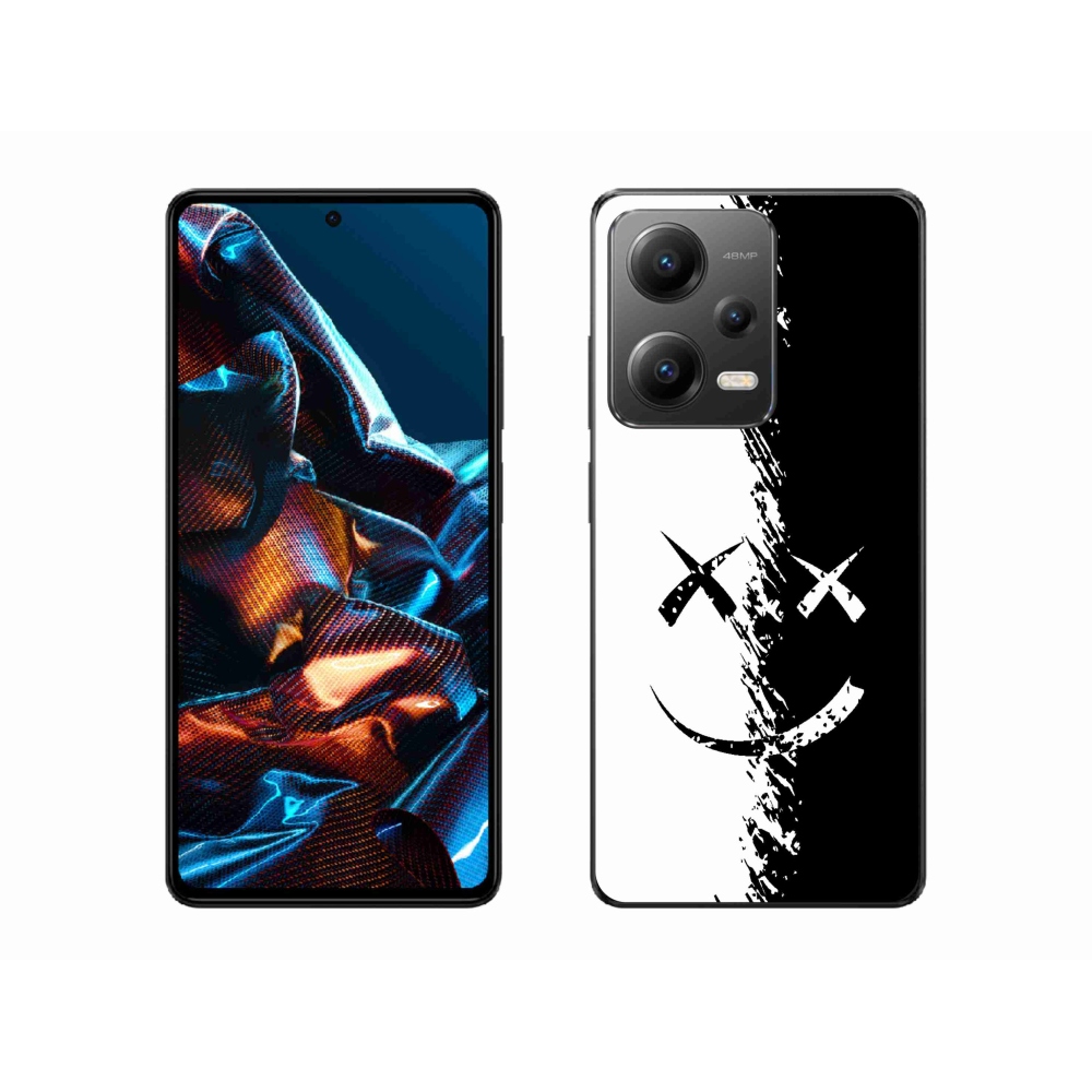 Gél borító mmCase a Xiaomi Redmi Note 12 Pro 5G-hez - fekete és fehér mosolygó