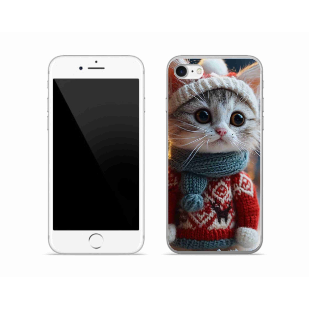 Zselés borítás mmCase iPhone SE (2022) - cica pulóverben