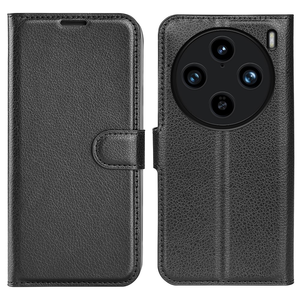 Litchi könyv tok a Vivo X100 Pro 5G-hez - fekete