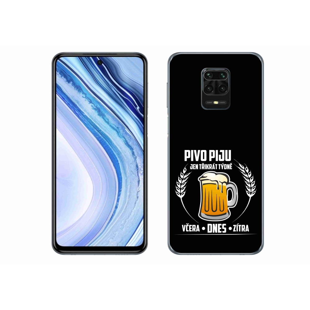 Gél borítás mmCase a Xiaomi Redmi Note 9 Pro készülékhez - sör motívum fekete háttérrel