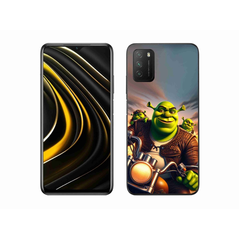 Gél borítás mmCase a Xiaomi Poco M3-hoz - Shrek egy motorkerékpáron