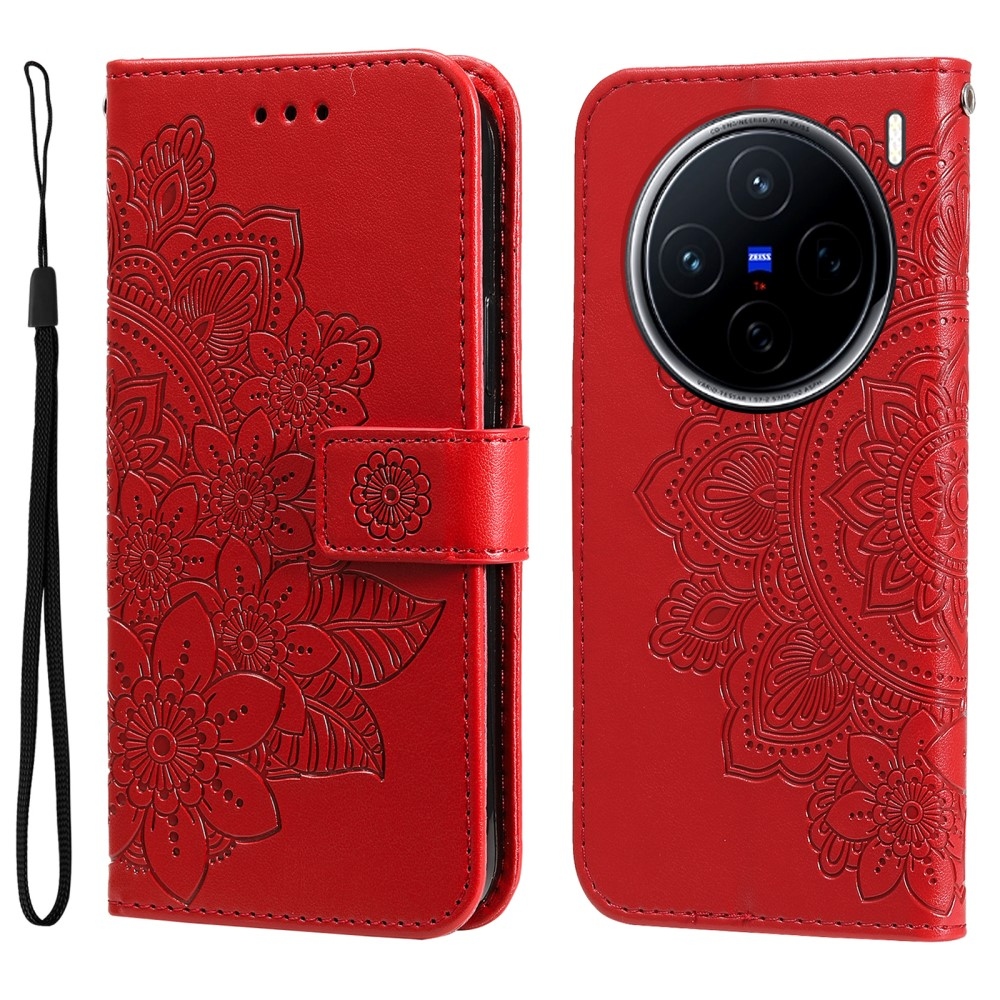 Mandala könyv tok a Vivo X200 5G készülékhez - piros