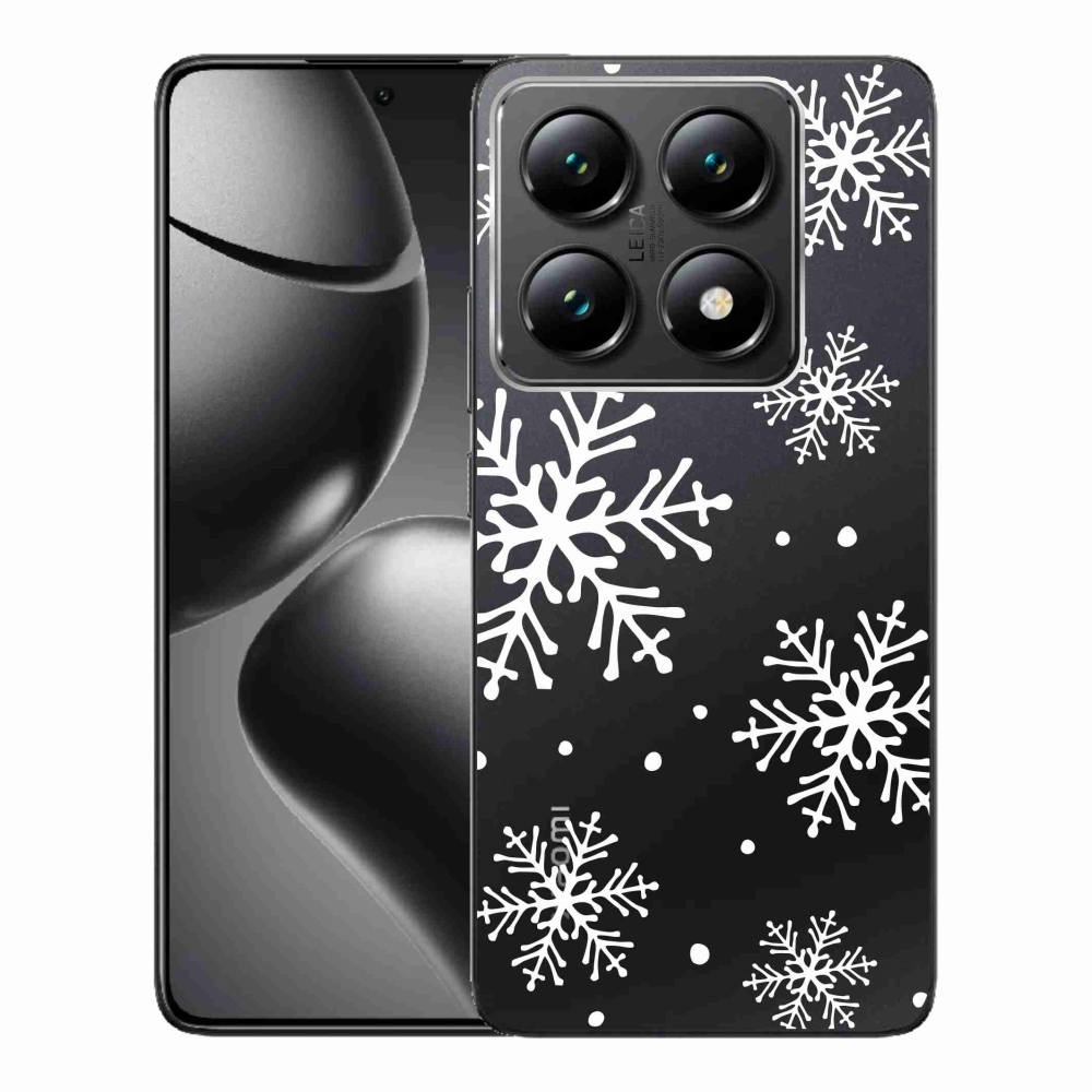 Gél borítás mmCase a Xiaomi 14T Pro készülékhez - fehér pelyhek átlátszó háttéren