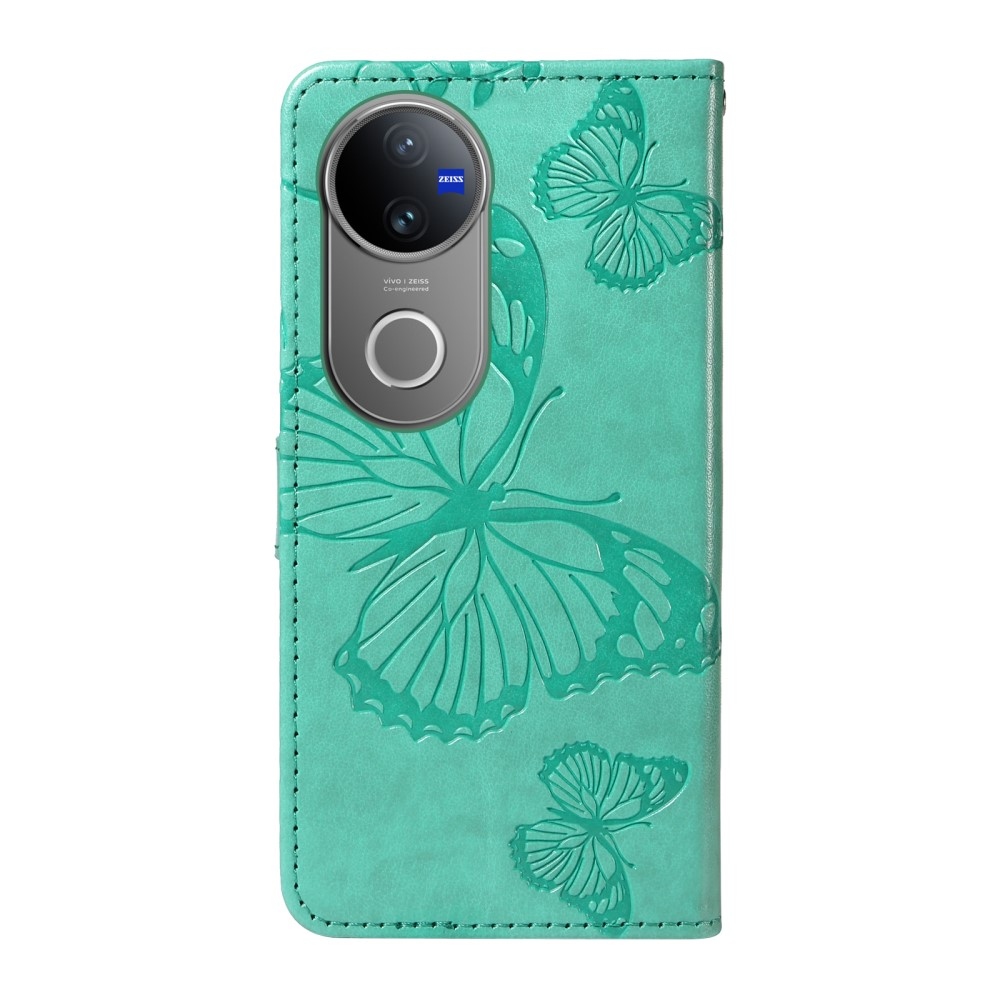 Nagy pillangó könyv tok a Vivo V50 5G-hez - teal színű