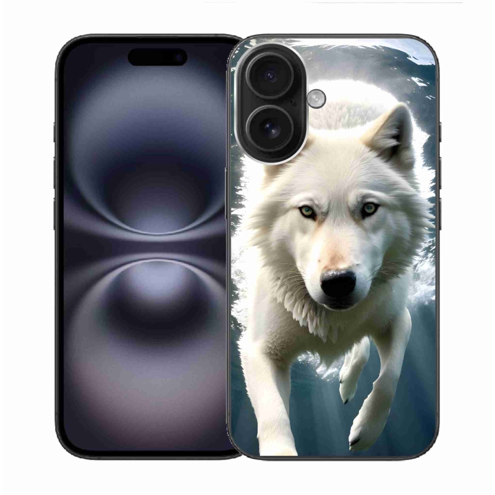 Zselés borítás mmCase iPhone 16 készülékhez - fehér farkas