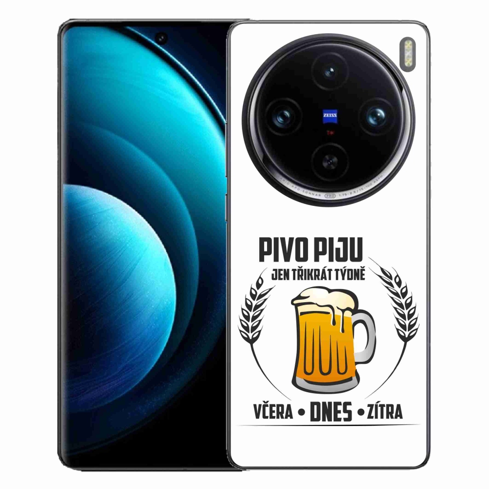 Zselés borítás mmCase a Vivo X100 Pro 5G készülékhez - sör motívum fehér háttérrel